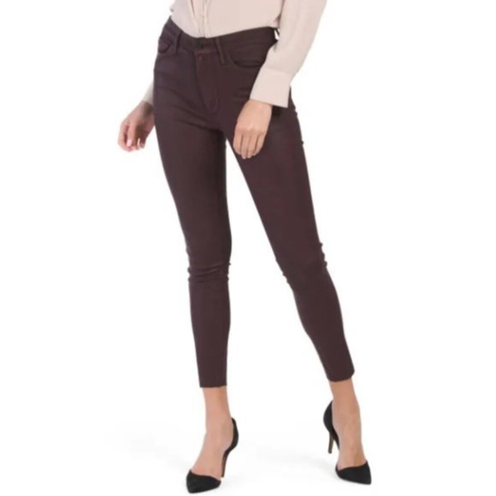 JOE'S The Charlie Burgundy Coated High Rise Skinny Ankle Jeans size 28